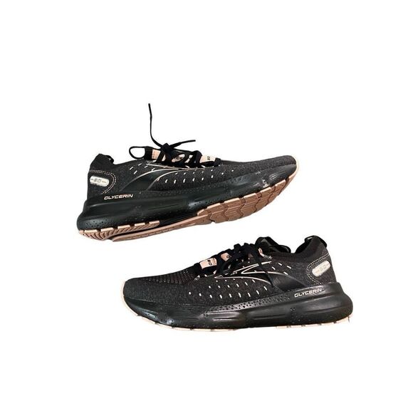 Brooks Glycerin Stealthfit 20 Womens Black Peach Sneakers Running Shoes Size 9.5 - Picture 1 of 8